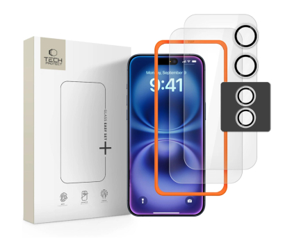 Folia / szkło na smartfon Tech-Protect Easy Set+ 3-Pack do Iphone 17 Clear